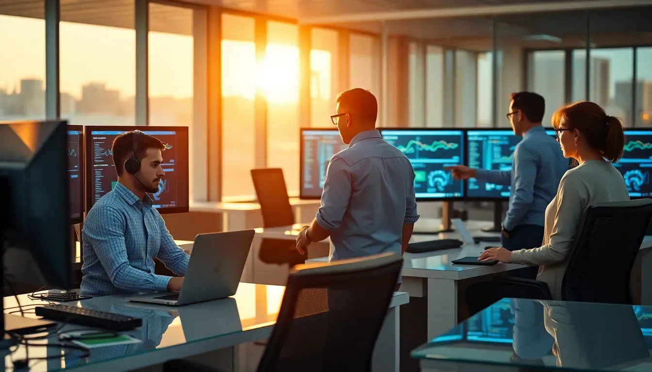 Painel de monitoramento NOC e helpdesk com indicadores de SLA e alertas em tempo real