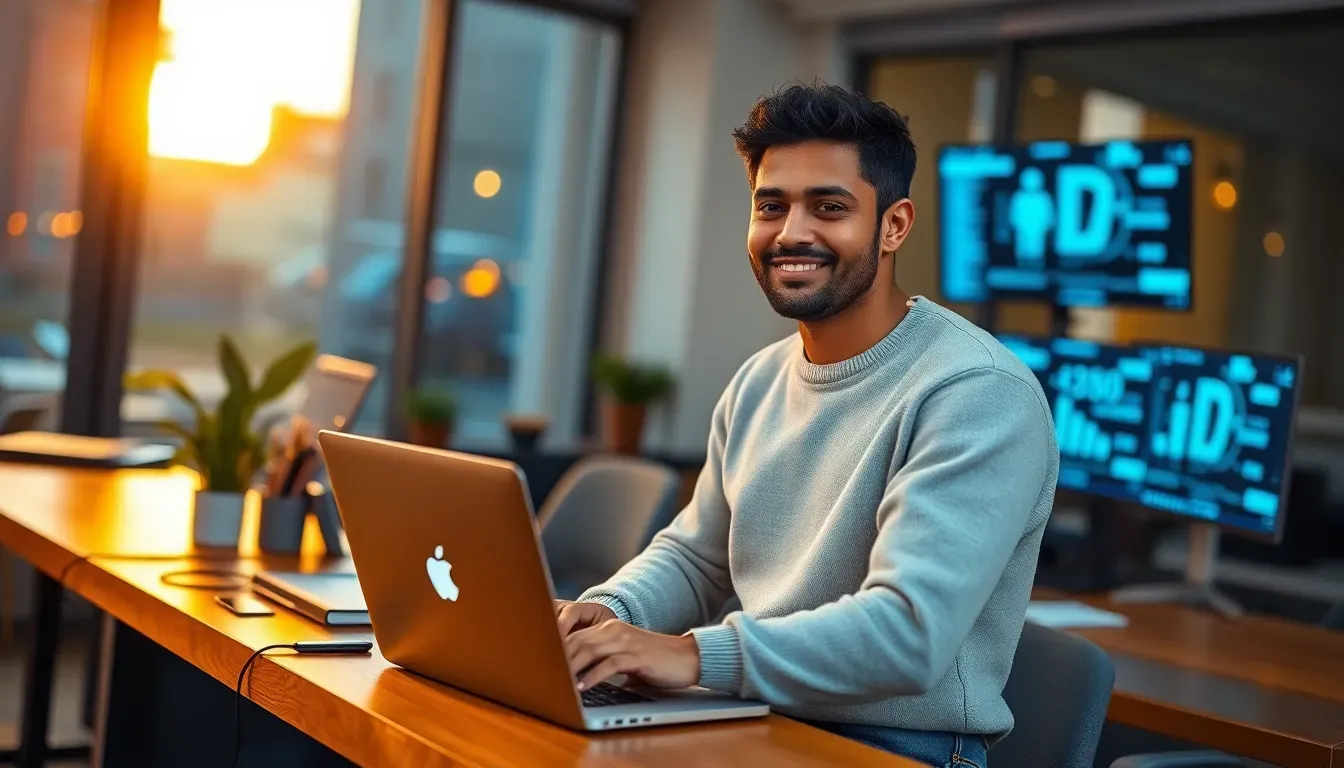 Equipe de TI corporativa analisando painel de segurança de dados em escritório