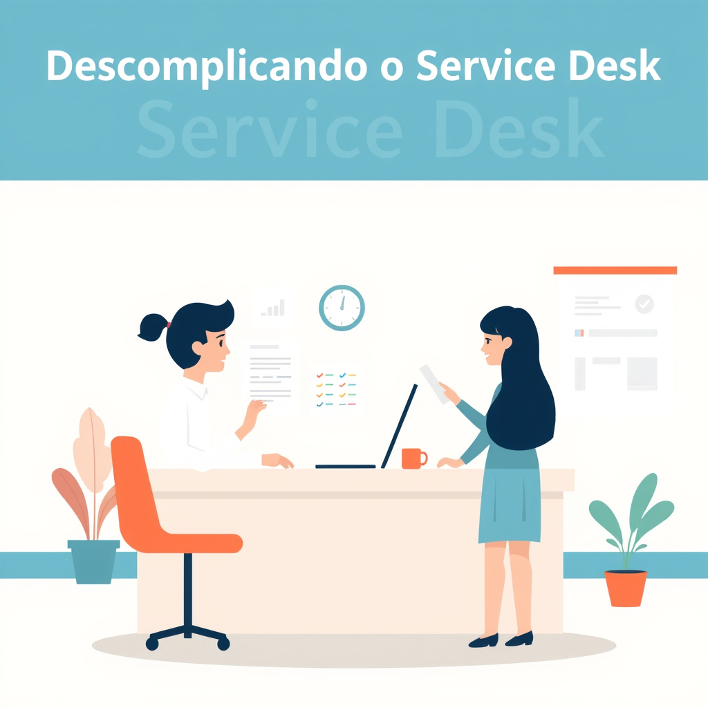Técnico de service desk atendendo chamado em central de suporte com headset e computador