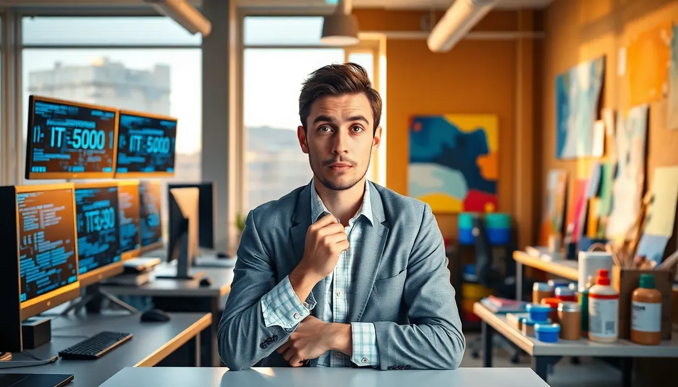 Técnico de suporte de TI atendendo equipe em escritório no Rio de Janeiro