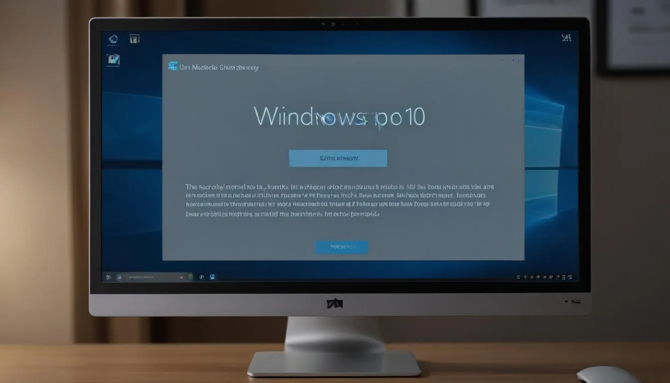 Tela de computador com alerta de fim do suporte do Windows 10 e plano de migração para empresas