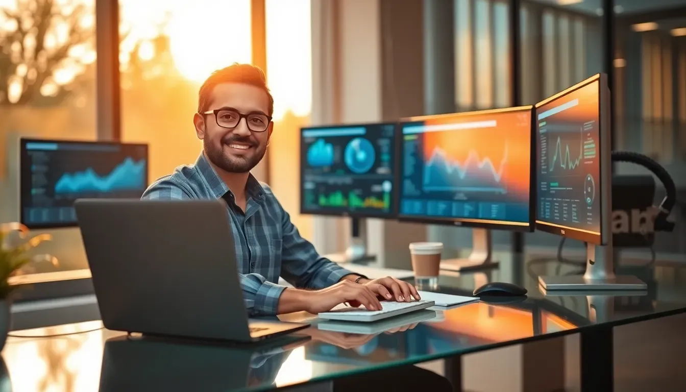 Equipe da Simples Solução TI analisando painel de gestão de TI para PMEs com indicadores de custo e infraestrutura
