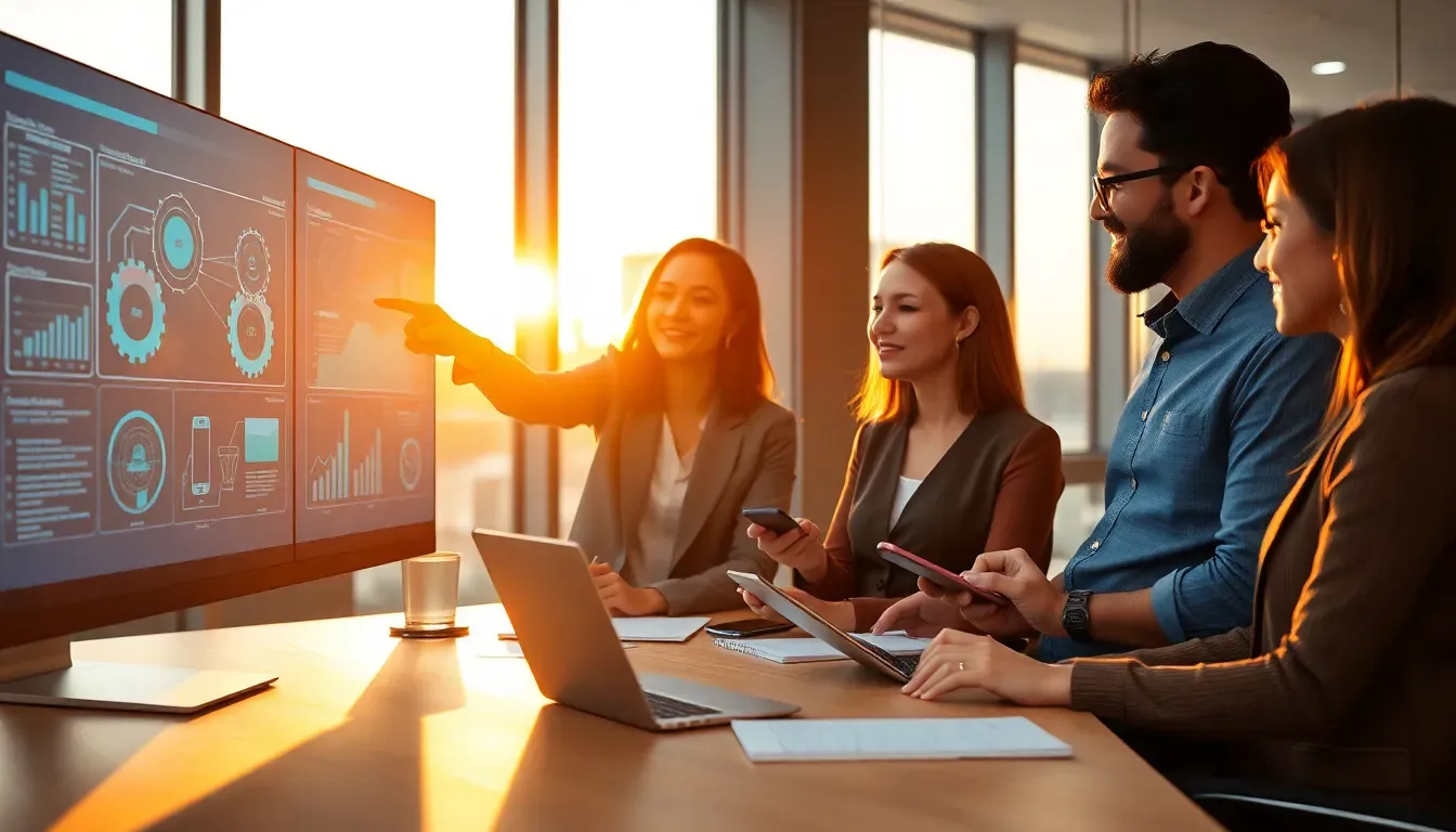 Diagrama de integrações low-code/no-code conectando CRM, ERP e automações em ambiente corporativo.