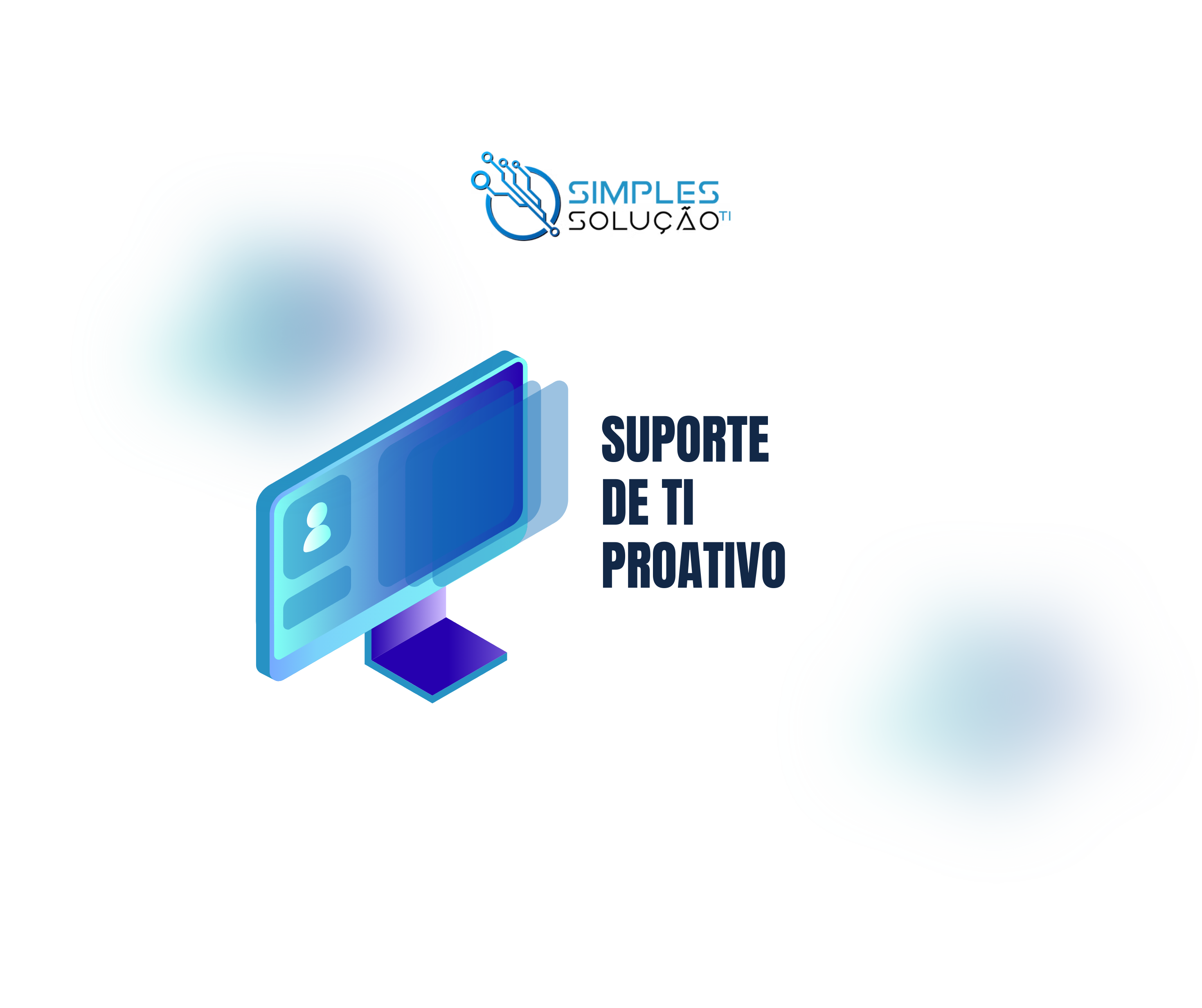 Painel de monitoramento de TI com gráficos de desempenho de CPU, memória e uso de disco, além de lista de eventos e alertas ativos.
