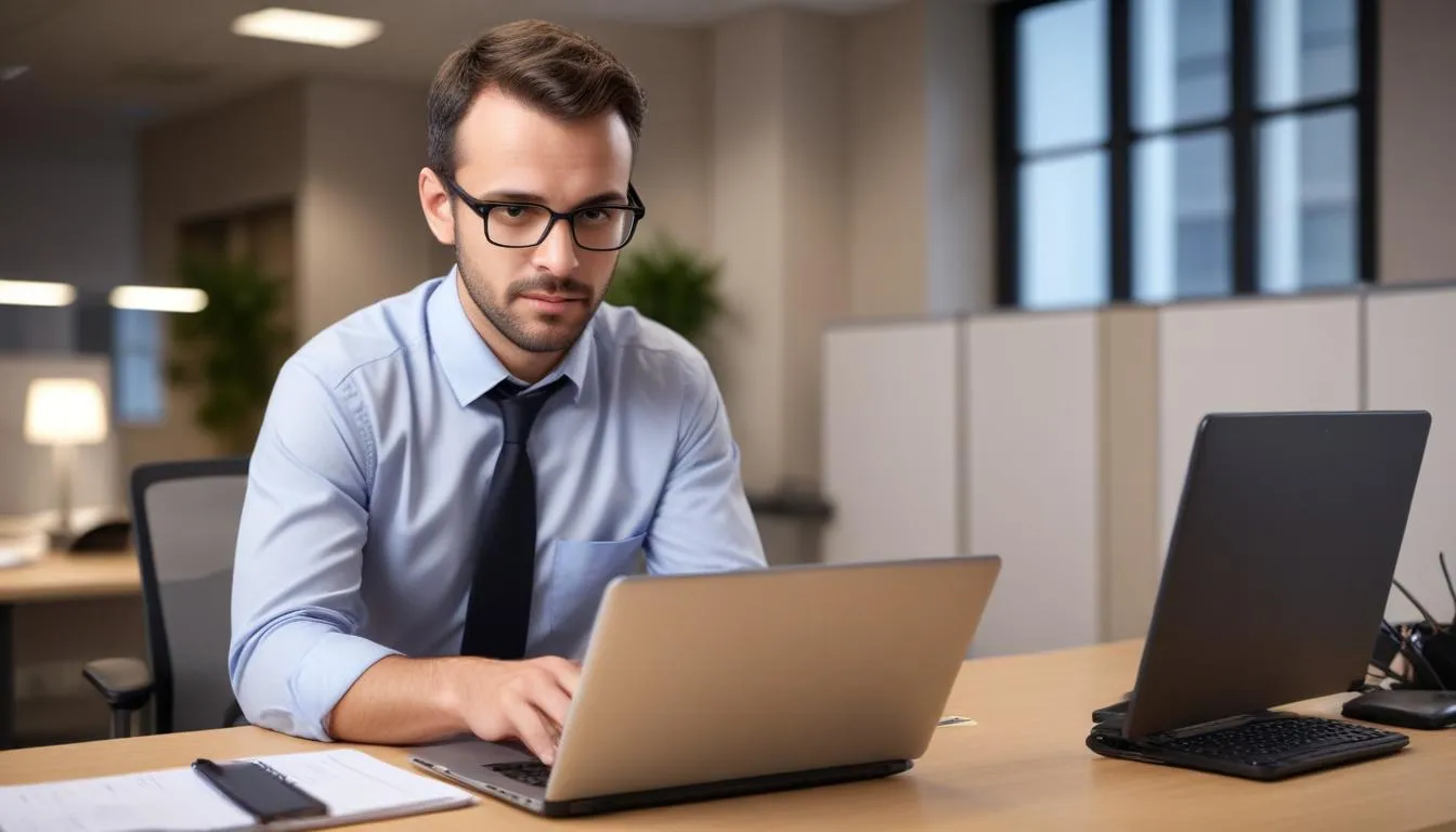 Técnico de suporte de TI atendendo escritório de contabilidade no Rio de Janeiro, com monitoramento de servidores e backup.